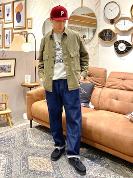 「JOURNAL STANDARD relume（ジャーナルスタンダード　レリューム）のアイテム（ミリタリージャケット）」を使った、JOURNAL STANDARD relumeさん（メンズ・173cm）の秋コーディネート