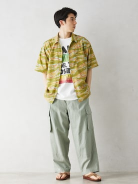 「ARMY TWILL（アーミーツイル）のアイテム（パンツ）」を使った、JOURNAL STANDARD relumeさん（メンズ・179cm）の夏コーディネート