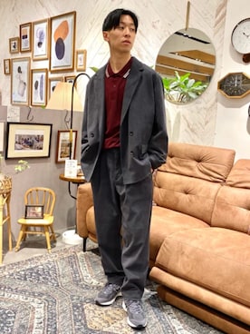 「NEWBALANCE」｜「アイテム（スラックス）」を使った、JOURNAL STANDARD relumeさん（メンズ・173cm）の秋コーディネート