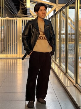 「SCHOTT」｜「アイテム（ジャケット/アウター）」を使った、JOURNAL STANDARD relumeさん（メンズ・176cm）の冬コーディネート