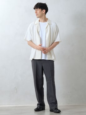 「アイテム（スラックス）」を使った、JOURNAL STANDARD relumeさん（メンズ・179cm）の夏コーディネート