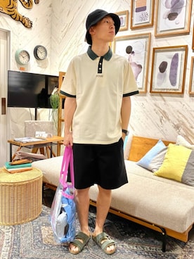 「POLeR（ポーラー）のアイテム（ハット）」を使った、JOURNAL STANDARD relumeさん（メンズ・173cm）の夏コーディネート