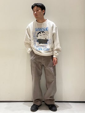「JOURNAL STANDARD relume（ジャーナルスタンダード　レリューム）のアイテム（スウェット）」を使った、JOURNAL STANDARD relumeさん（メンズ・167cm）の冬コーディネート