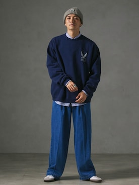 「JOURNAL STANDARD relume（ジャーナルスタンダード　レリューム）のアイテム（スウェット）」を使った、JOURNAL STANDARD relumeさん（メンズ・176cm）の秋コーディネート