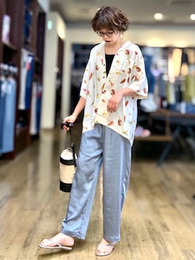 「アイテム（タンクトップ）」を使った、☺︎さいとを☺︎さん（レディース・174cm・30代）の春コーディネート