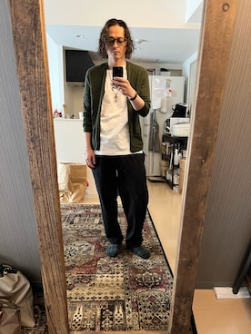 「おじさんだって服が好き」｜「アイテム（アクセサリー）」を使った、ゆーさく（少し再開）さん（メンズ・174cm）の春コーディネート