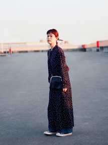 ドレステリア　ドットスタンドカラーシャツワンピース 未使用タグ付】 DRESSTERIOR ドットスタンドカラーシャツ
