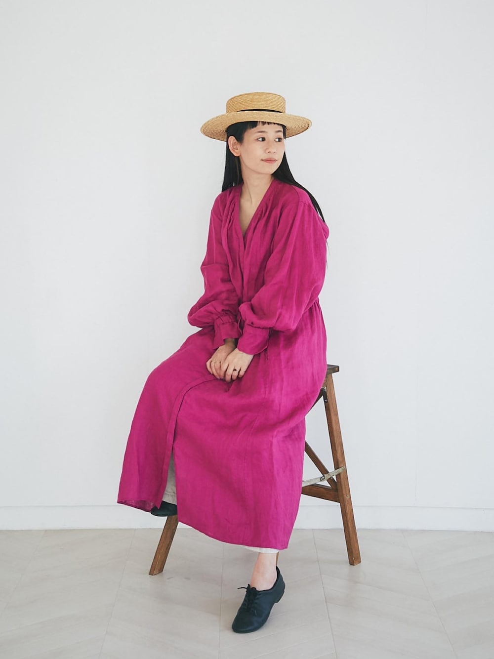 CITYSHOP ピンク リネン　シャツワンピース CITYSHOP ピンク リネン シャツワンピース - メルカリ