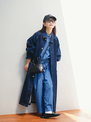 「CLEDRAN(クレドラン)の【本革 軽量 ショルダー取り外し可能】CL4047 LISSE MICRO 2WAY BOSTON(ボストンバッグ)」を使った、yukiさん(レディース・152cm)の秋コーディネート