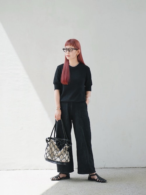 ＜Steven Alan＞レザー メッシュ サンダル ブラック 36 Steven Alan＞レザー メッシュ サンダル（サンダル）｜Steven