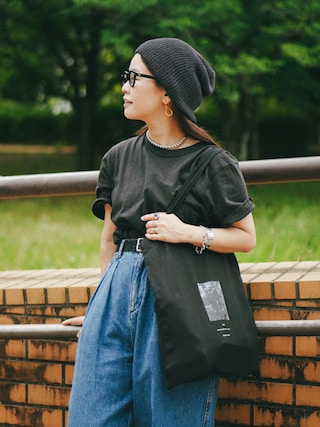 「URBAN RESEARCH DOORS(アーバンリサーチドアーズ)の和紙ビーニー(ニットキャップ/ビーニー)」を使った、yukiさん(レディース・152cm)の夏コーディネート