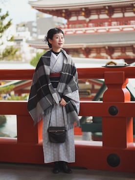 「Johnstons of Elgin（ジョンストンズオブエルガン）のアイテム」を使った、yukiさん（レディース・152cm）の冬コーディネート