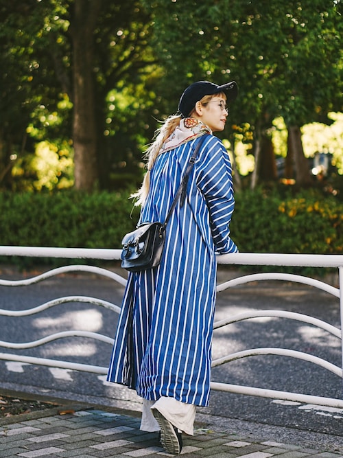 TICCA＞ストライプ テントライン シャツワンピース（シャツワンピース