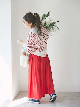 「and R（アンドアール）のアイテム（トップス）」を使った、yukiさん（レディース・152cm）の春コーディネート