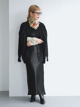 「アイテム（バンダナ/スカーフ）」を使った、yukiさん（レディース・152cm）の秋コーディネート