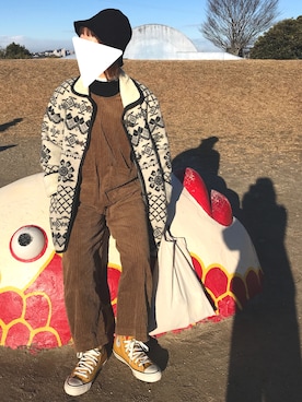 「Serendipity（セレンディピティ）のアイテム（オールインワン・サロペット）」を使った、tamaさん（レディース・159cm）の冬コーディネート