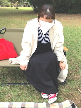 「ピクニック」｜「アイテム（その他アウター）」を使った、tamaさん（レディース・159cm）の秋コーディネート