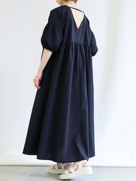 「バルーン袖」｜「アイテム（ワンピース/ドレス）」を使った、SELECT MOCAさん（レディース・158cm）の春コーディネート