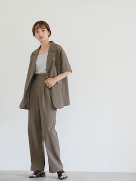 「select MOCA（セレクトモカ）のアイテム（セットアップ）」を使った、SELECT MOCAさん（レディース・159cm）の夏コーディネート
