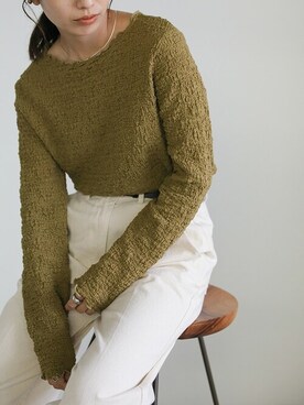 「メロートップス」｜「アイテム（アクセサリー）」を使った、SELECT MOCAさん（レディース・159cm）の夏コーディネート