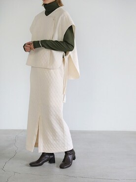 「select MOCA（セレクトモカ）のアイテム（セットアップ）」を使った、SELECT MOCAさん（レディース・158cm）の夏コーディネート
