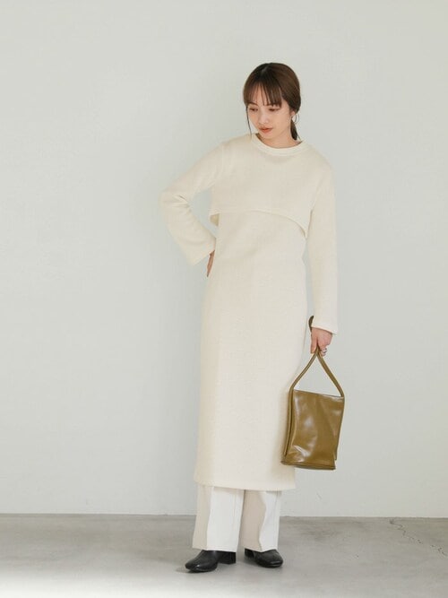 セール】レイヤードニットワンピースセットアップ（ワンピース