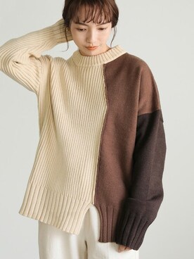 「スリットニット」｜SELECT MOCAさん（レディース・158cm）の秋コーディネート