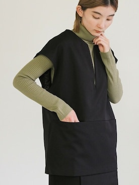 「select MOCA（セレクトモカ）の【13色展開】シンプルリブタートルニット（ニット/セーター）」を使った、SELECT MOCAさん（レディース・158cm）の秋コーディネート