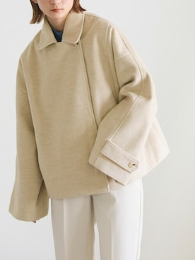 「ジャケットコート」｜「アイテム（ジャケット/アウター）」を使った、SELECT MOCAさん（レディース・158cm）の秋コーディネート