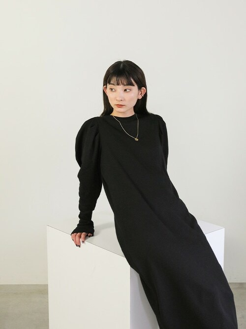 パフスリーブサーマルワンピース（ワンピース）｜select MOCA