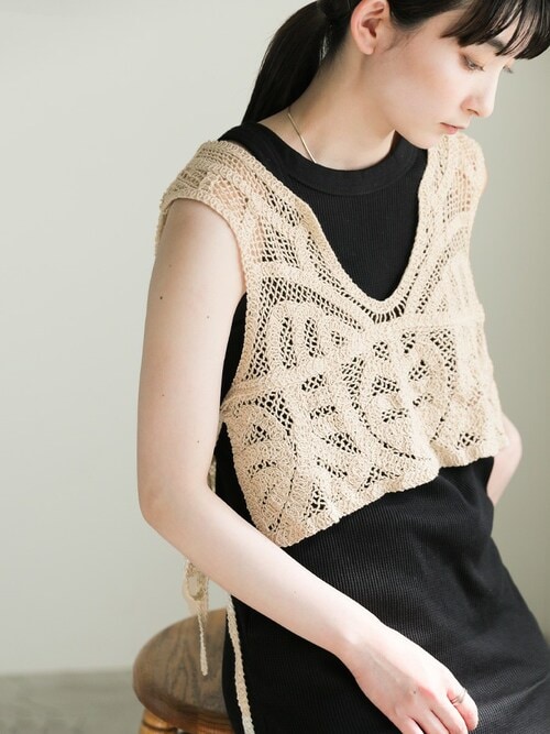ZOZO限定】かぎ編みニットビスチェ（ベスト）｜select MOCA（セレクト