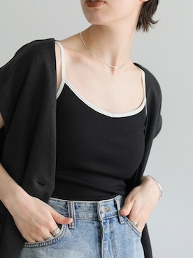 「select MOCA by son（セレクトモカバイソン）のアイテム（ベスト）」を使った、SELECT MOCAさん（レディース・160cm）の春コーディネート