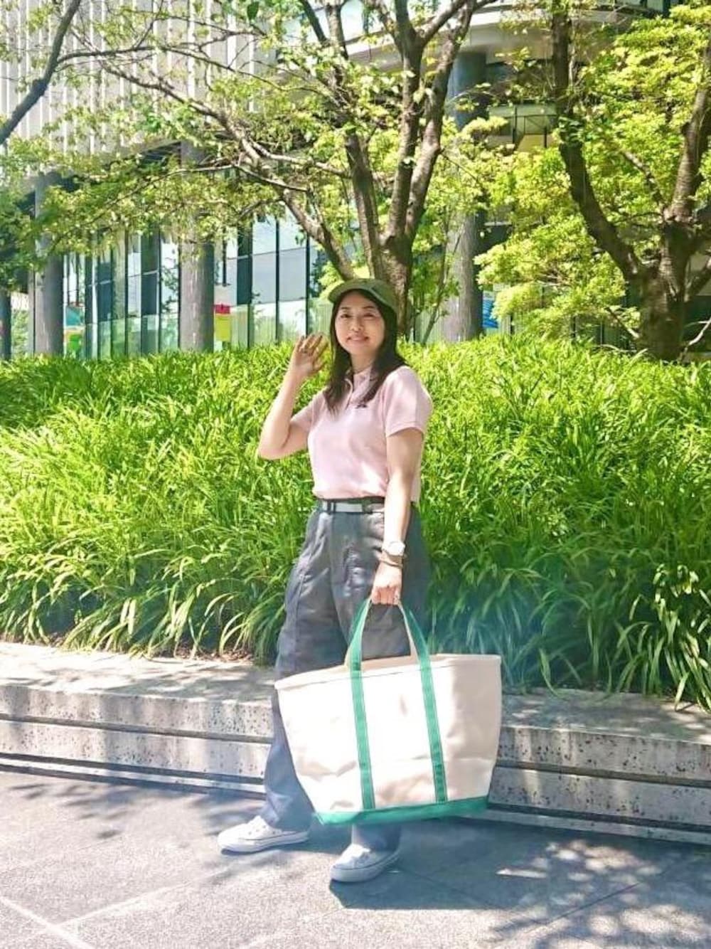 LL Bean アイボリーとグリーンのトートバッグ Yasu(L.L.Bean ルクア イーレ店 （コンセプト・ストア）)｜L.L.Beanの