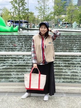「L.L.Bean（エルエルビーン）のアイテム（その他アウター）」を使った、Yasuさん（レディース・160cm）の秋コーディネート