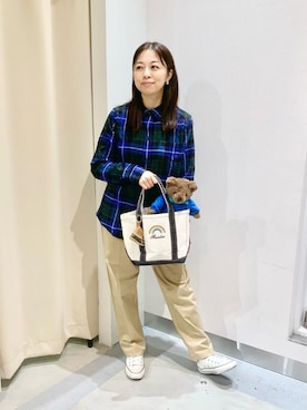 「アイテム（おもちゃ）」を使った、Yasuさん（レディース・160cm）の秋コーディネート