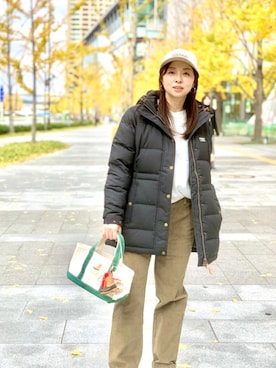 「トートバッグ」｜「アイテム（財布/小物）」を使った、Yasuさん（レディース・160cm）の冬コーディネート