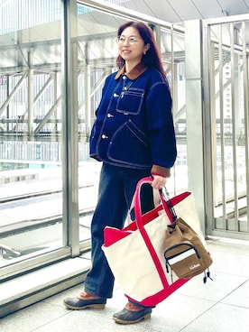 「アイテム（デニムジャケット）」を使った、Yasuさん（レディース・160cm）の秋コーディネート