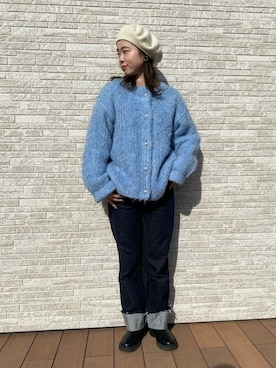 「ロールアップ」｜「アイテム（ハンチング/ベレー帽）」を使った、FREDY&GLOSTER stylingさん（レディース・160cm）の秋コーディネート
