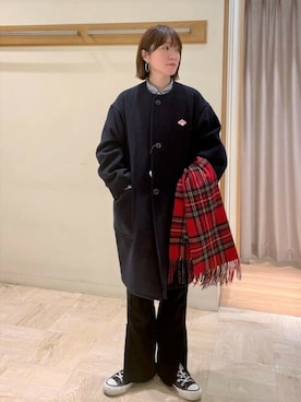 「FREDY&GLOSTER」｜「アイテム（ノーカラーコート）」を使った、FREDY&GLOSTER stylingさん（レディース・158cm）の冬コーディネート