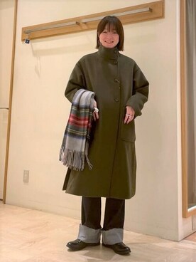 「fredy emue（フレディエミュ）のアイテム（その他アウター）」を使った、FREDY&GLOSTER stylingさん（レディース・158cm）の冬コーディネート