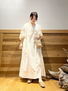 「スリッパ」｜「アイテム（ワンピース/ドレス）」を使った、kaoriさん（レディース・148cm）の春コーディネート