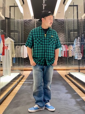 「シャツ 」｜「アイテム（キャップ）」を使った、DAISUKEさん（メンズ・174cm）の夏コーディネート