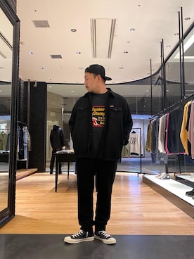 「黒コーデ」｜DAISUKEさん（メンズ・174cm）の秋コーディネート