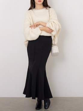 「DAY CLOSET（デイ クローゼット）のレディース きれいめシルエットマーメイドスカート（スカート）」を使った、TeddyShopさん（レディース・158cm）の冬コーディネート