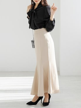 「DAY CLOSET（デイ クローゼット）のレディース きれいめシルエットマーメイドスカート（スカート）」を使った、TeddyShopさん（レディース・158cm）の冬コーディネート