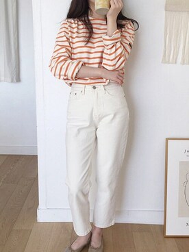 「DAY CLOSET（デイ クローゼット）のアイテム（Tシャツ/カットソー）」を使った、TeddyShopさん（レディース・158cm）の春コーディネート