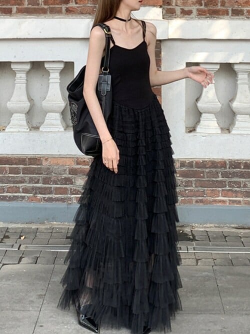 セール】レディース ボリュームティアードチュールワンピース