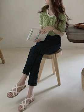 「DAY CLOSET（デイ クローゼット）のアイテム（シャツ/ブラウス）」を使った、TeddyShopさん（レディース・158cm）の夏コーディネート