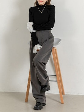 「DAY CLOSET（デイ クローゼット）のアイテム（Tシャツ/カットソー）」を使った、TeddyShopさん（レディース・156cm）の冬コーディネート