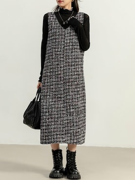 DAY CLOSET（デイ クローゼット）の「レディース ツイード風異素材MIX